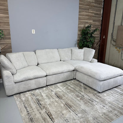 Beige Corduroy Cloud Couch