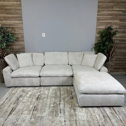 Beige Corduroy Cloud Couch