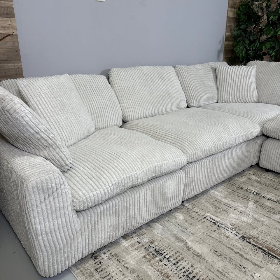 Beige Corduroy Cloud Couch