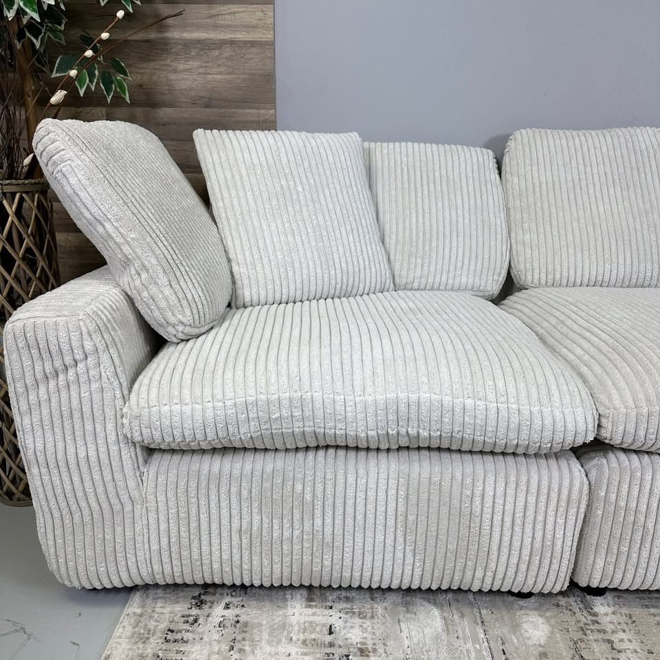 Beige Corduroy Cloud Couch