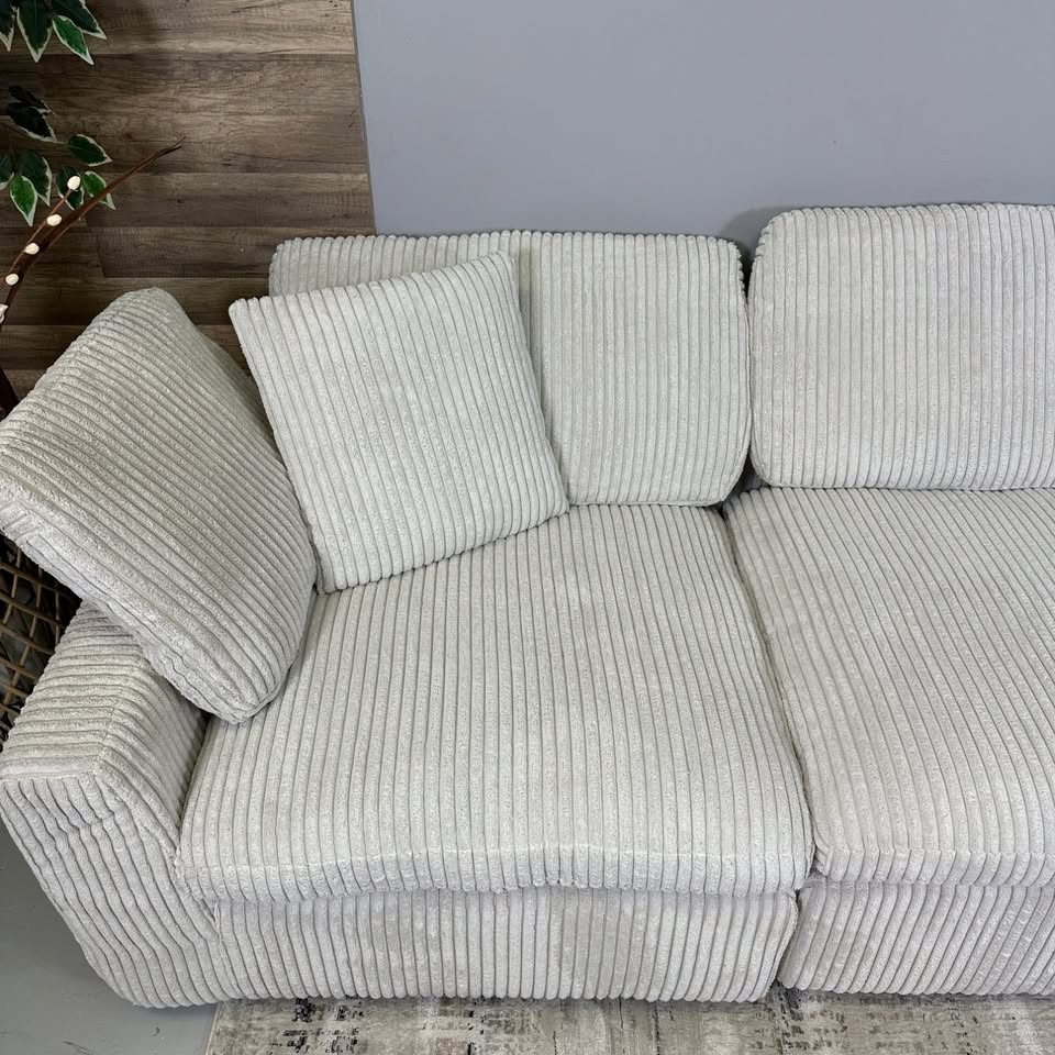 Beige Corduroy Cloud Couch