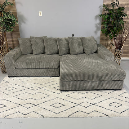 Huge Grey Corduroy Sectional