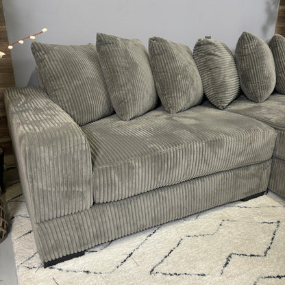 Huge Grey Corduroy Sectional