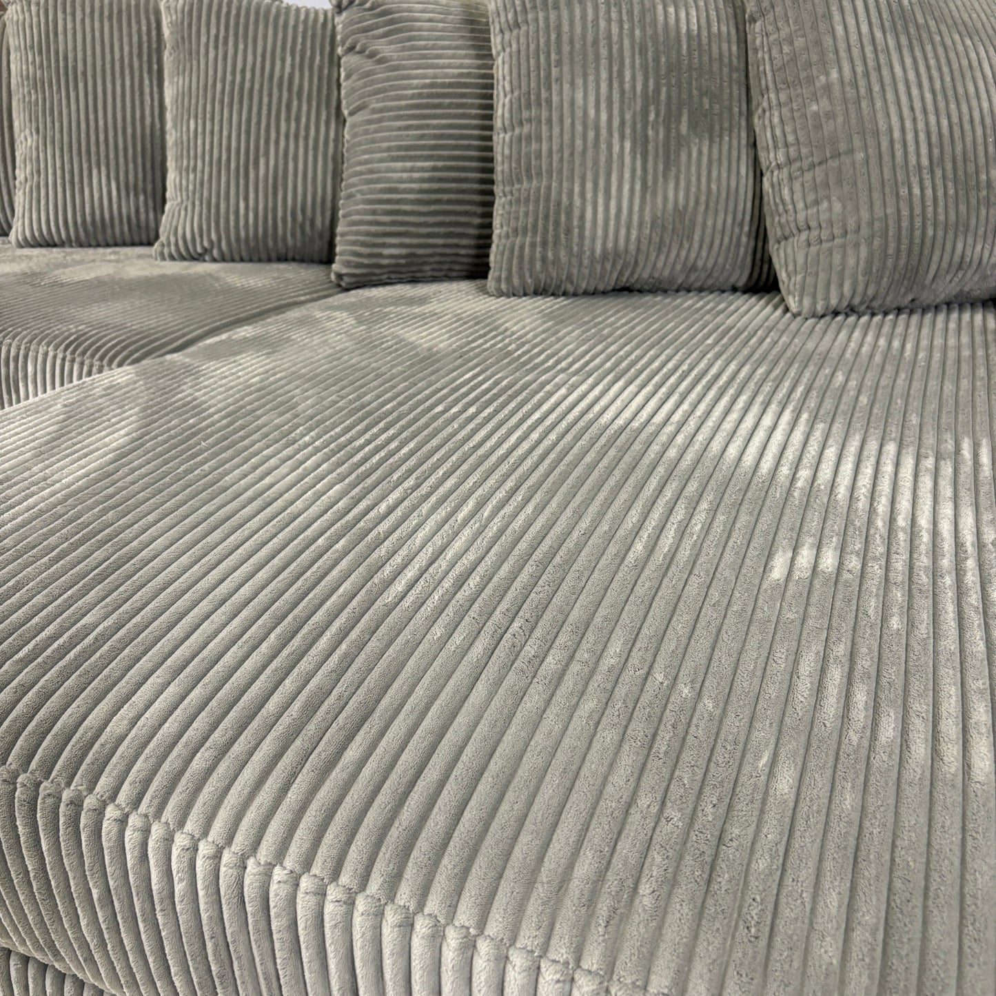 Huge Grey Corduroy Sectional