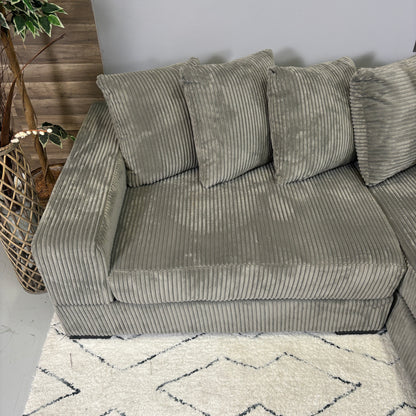 Huge Grey Corduroy Sectional