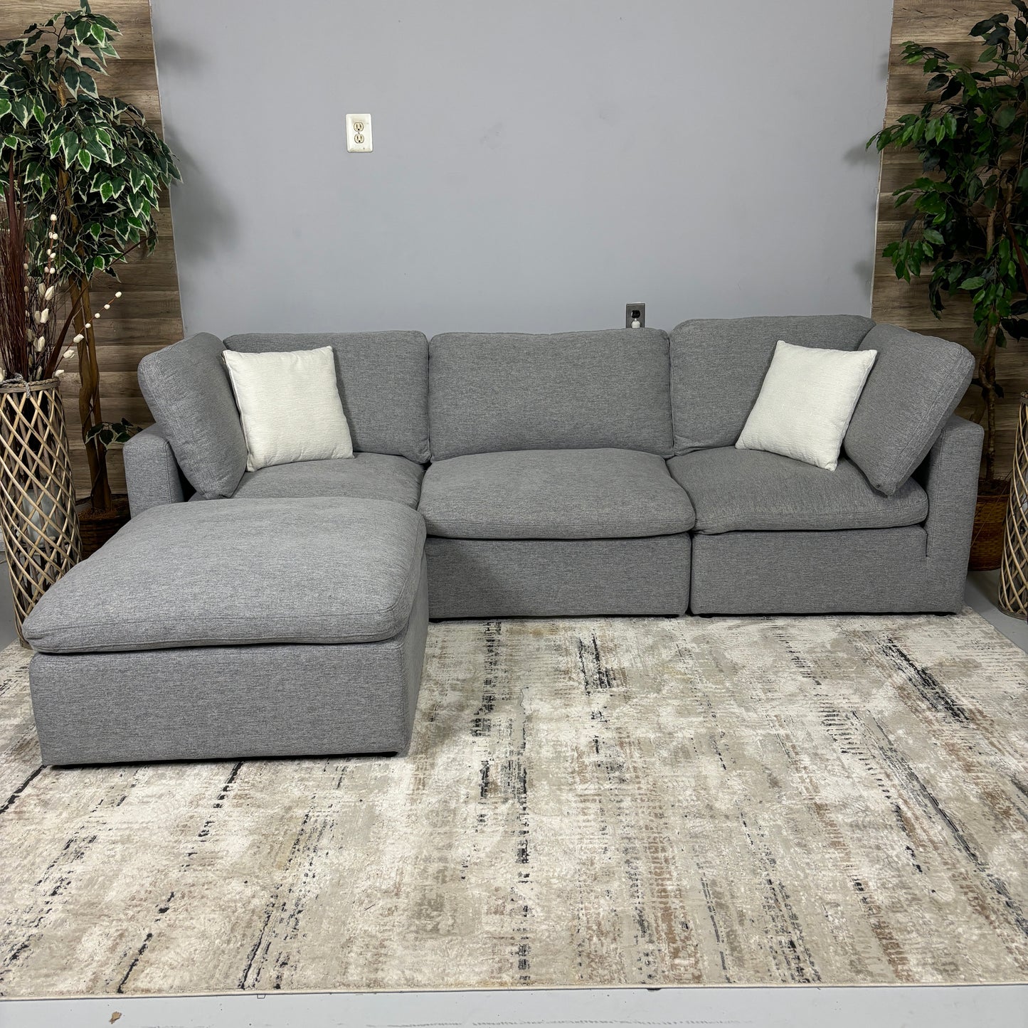 Grey 4-Piece Modular Sectional