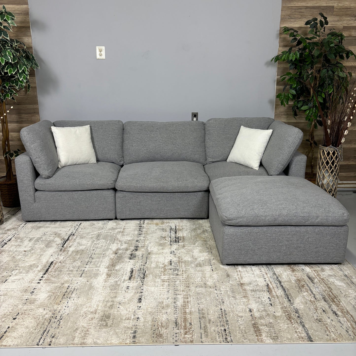 Grey 4-Piece Modular Sectional