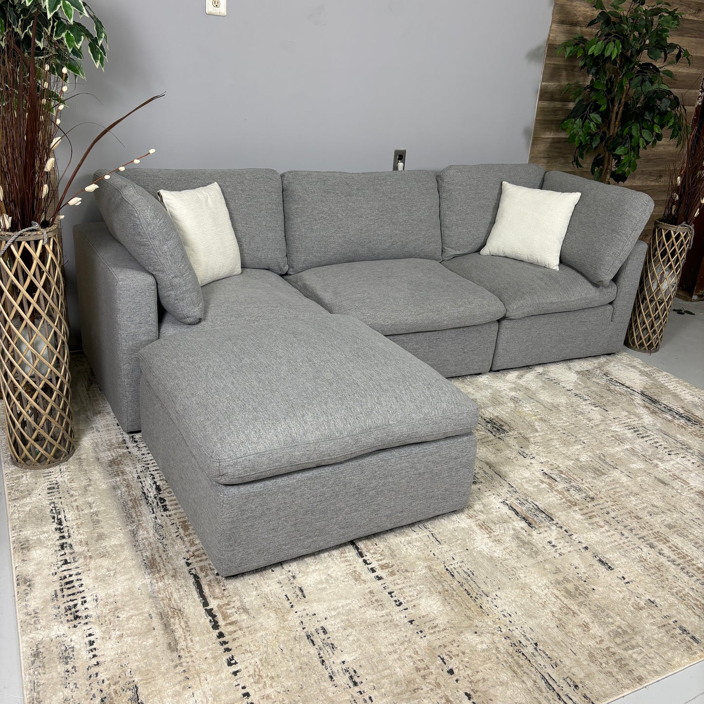 Grey 4-Piece Modular Sectional