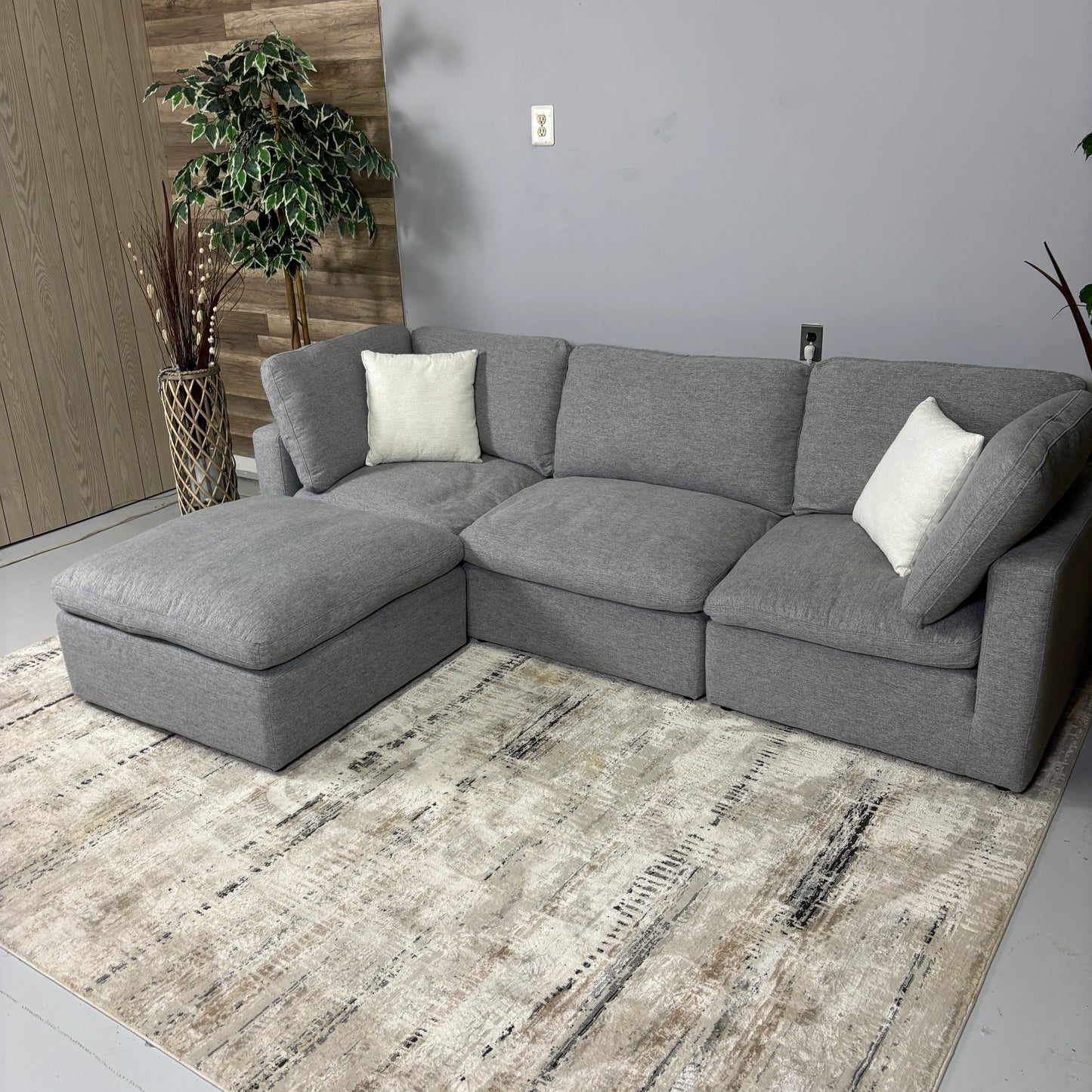 Grey 4-Piece Modular Sectional