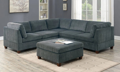 Grey Chenille Modular Sectional